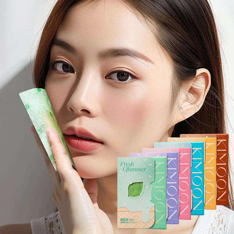 กระดาษซับมันแบบพกพา 100 แผ่น – ผ้าเช็ดหน้าดูดซับความมันเพื่อการควบคุมความมันและลดความมัน