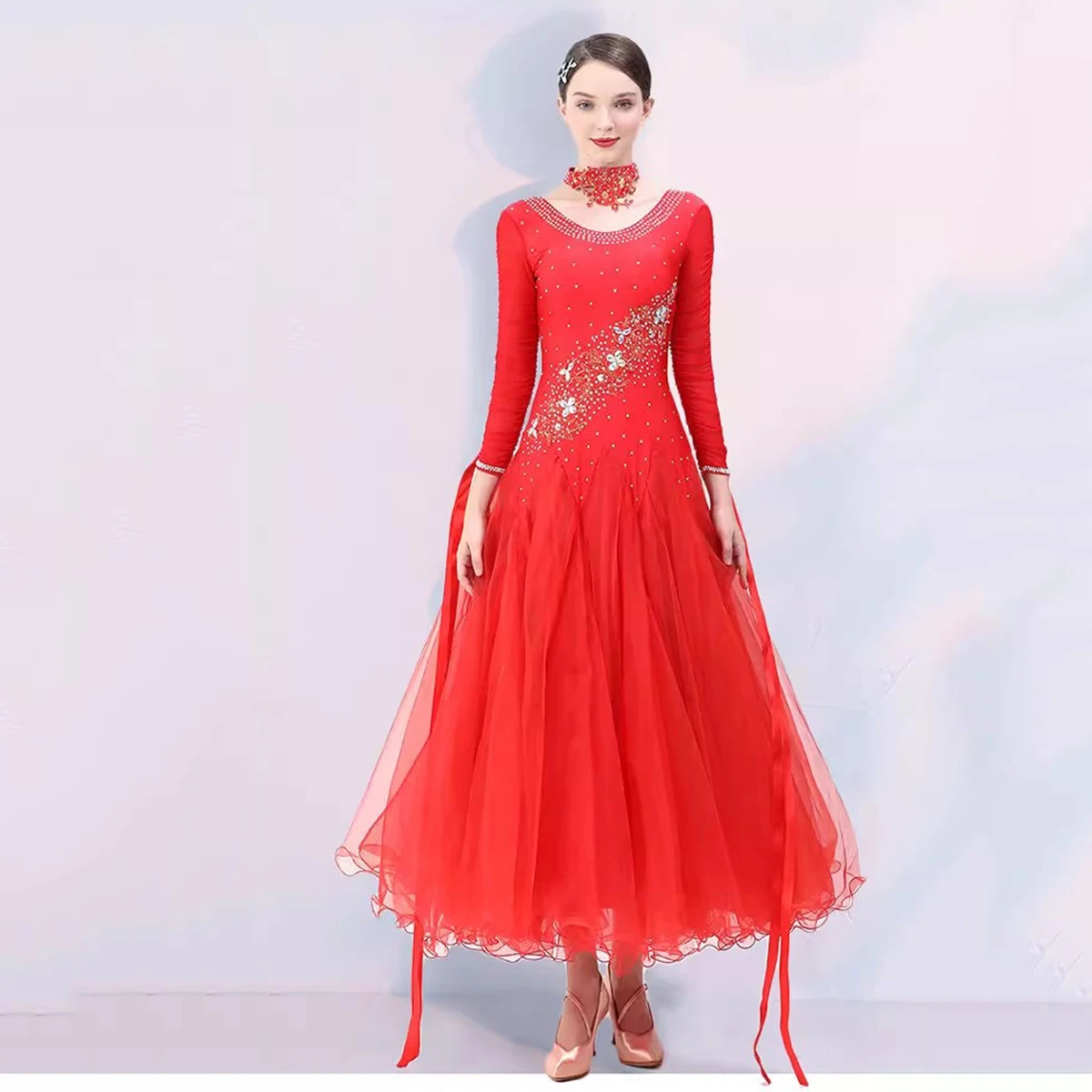 2024 New Ballroom Dance Competition Dress Standard Women Modern Dance Clothes Performance Tango Party Waltz Practice Costumes