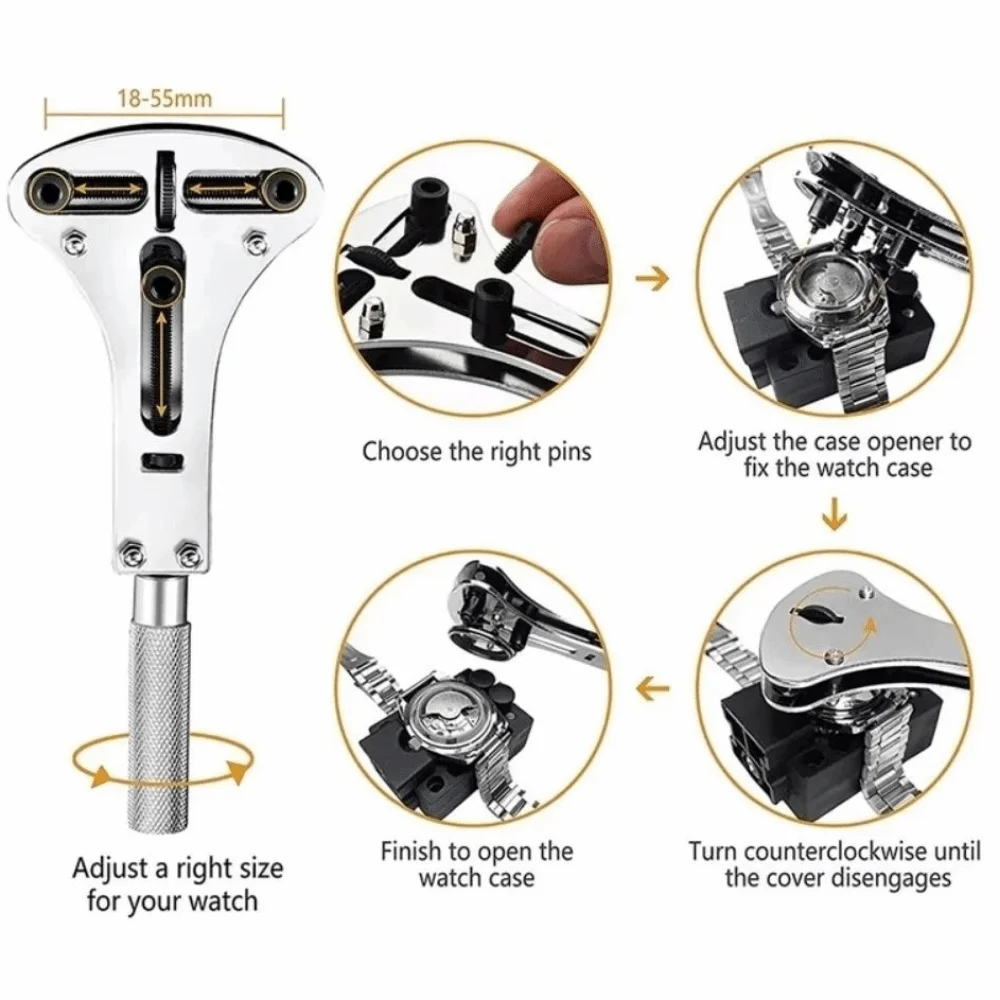 

147Pcs/Set Non-slip Watch Repair Tool Set Precise Durable Watchband Removal Tool with Opener Remover Tweezers Household