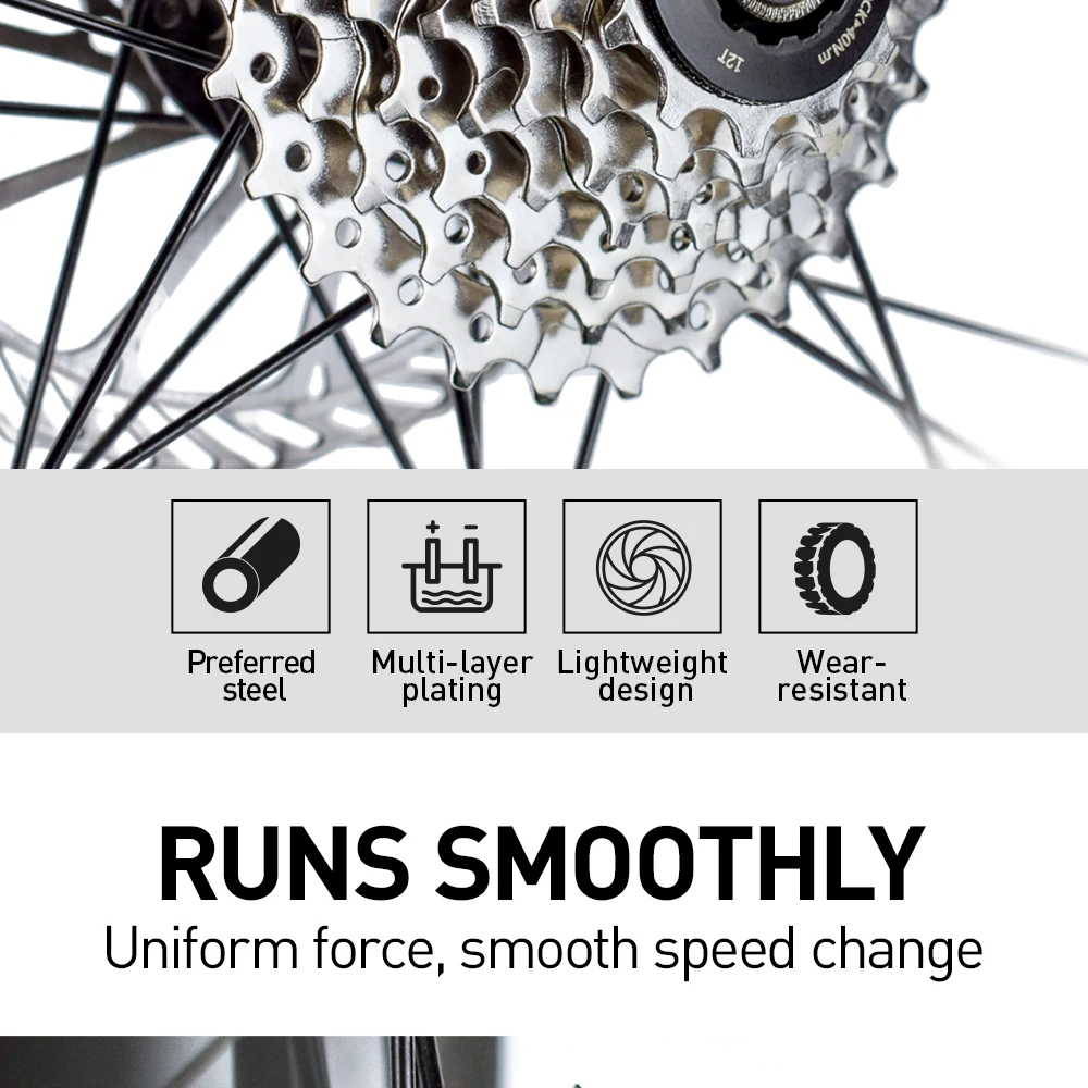 1pc VG Sport 7 Geschwindigkeit Rennrad Kassette 12-28T/32T Silber Farbe Fahrrad Freilauf Kettenrad Zahnräder 7s Fahrrad Zubehör Fahrrad Teile – Detail 2