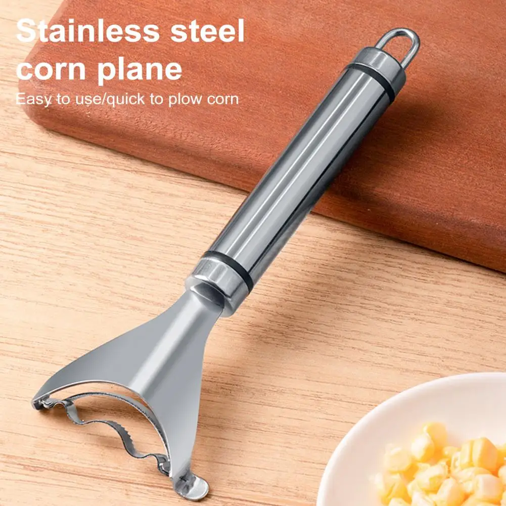 User-friendly Corn Peeler Efficient Corn Shucker Stainless Steel Corn Cob Peeler Long Handle Stripper Set Easy-to-use for Home