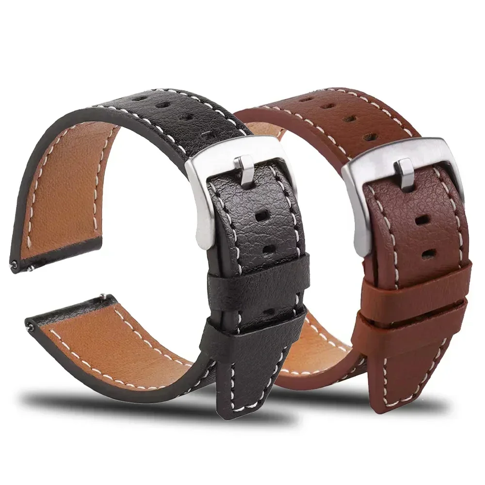 Leren Polsbandjes Compatibel Met Amazfit Active 2 – Verstelbaar, Luxe Look, Eenvoudig Te Wisselen