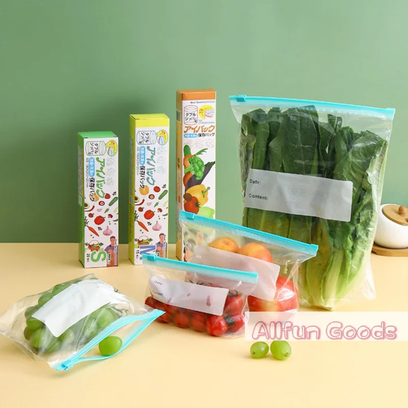 20pcs Wrap Plastic Packaging Bags Food Storage Bag Reusable Freezer Sandwich Sealing Bag Kitchen Refrigerator Food Preservation