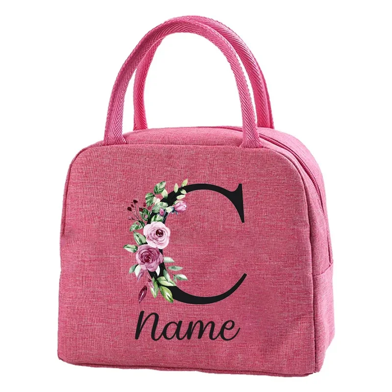 Personalized Custom Name Insulated Lunch Bag Bento Pack Thermal Food Bag Meal Pack Ice Bag Student Bento Lunch Handbag