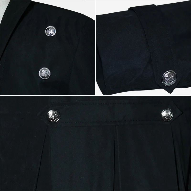 Jaqueta Masculina Estilo Stpunk Vintage Gótica Vitoriana, orme de loween, Moda de Outono, Roupa Tradicional Chinesa