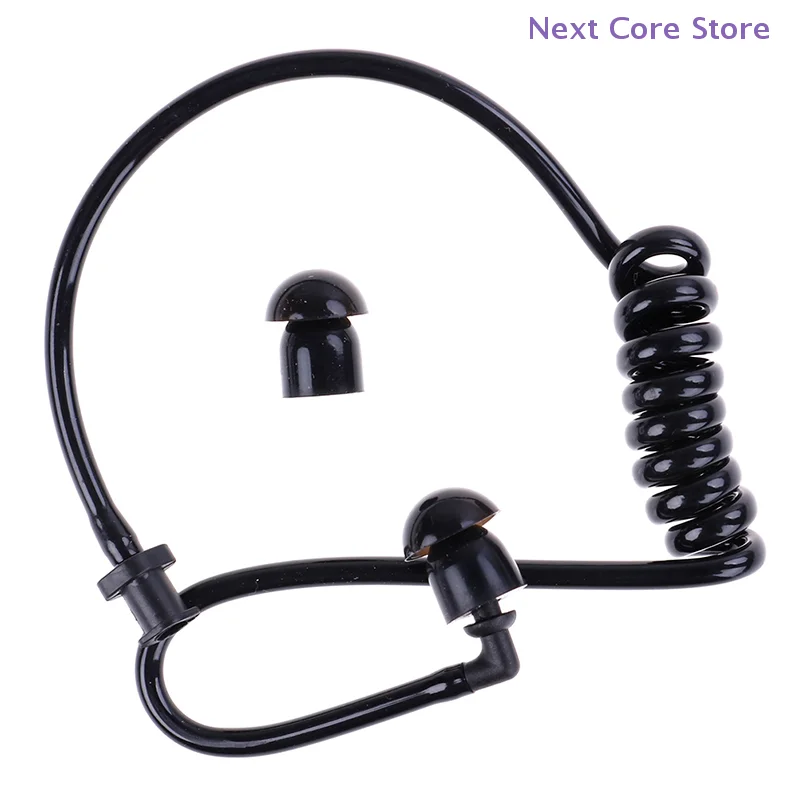 

1Pcs Black Coil Acoustic Air Tube Earplug Replacement For Radio Earpiece Headset
