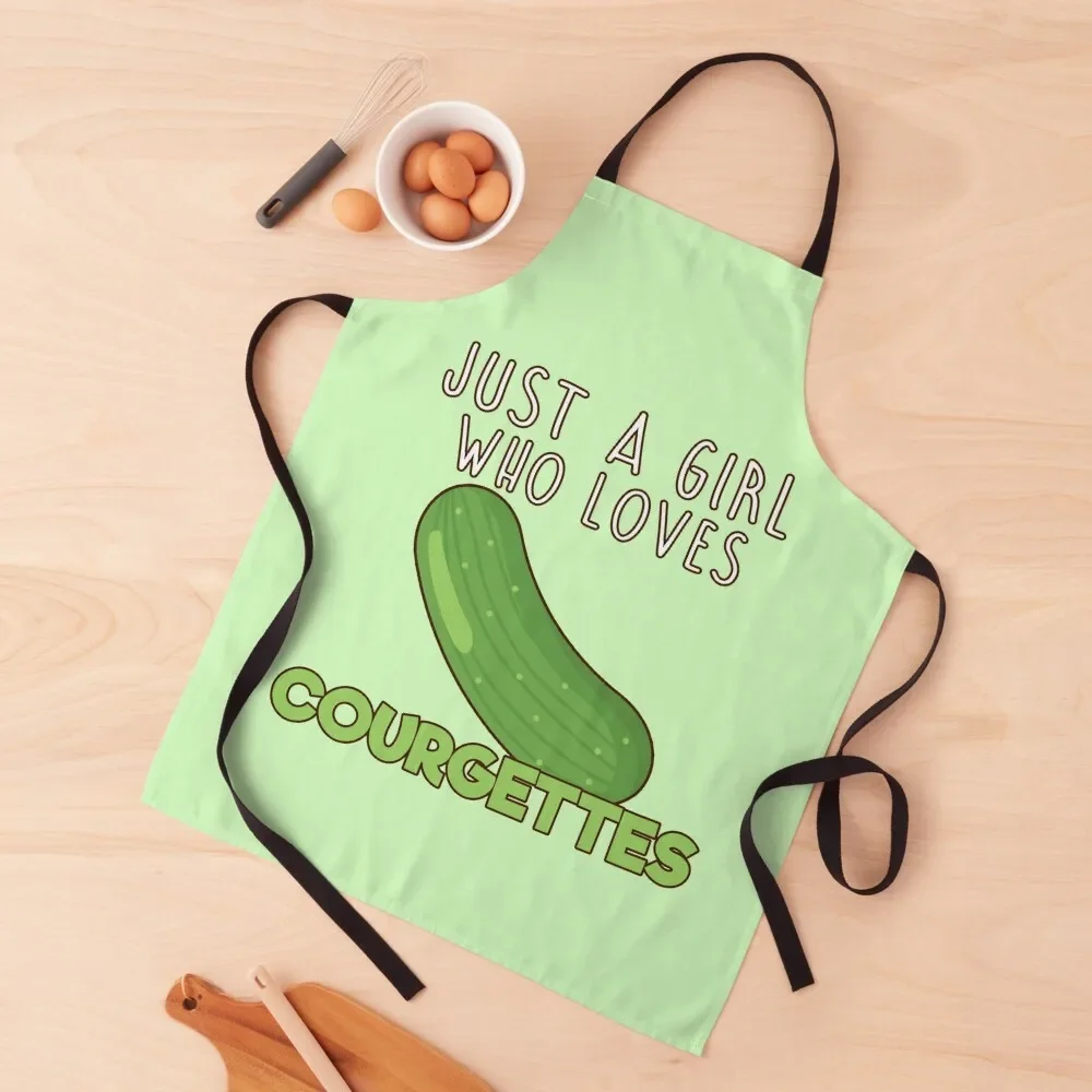 

Just A Girl Who Loves Courgettes. Apron waiter Chef Uniform Women cleanings Apron