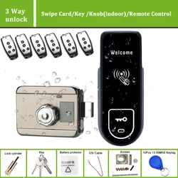 Cartão Rfid à prova d'água Swiping Lock, Electronic Smart Door Lock, Rfid IC Cartão Magnético, 4 x AA Bateria, Sem Fiação, Controle de Acesso