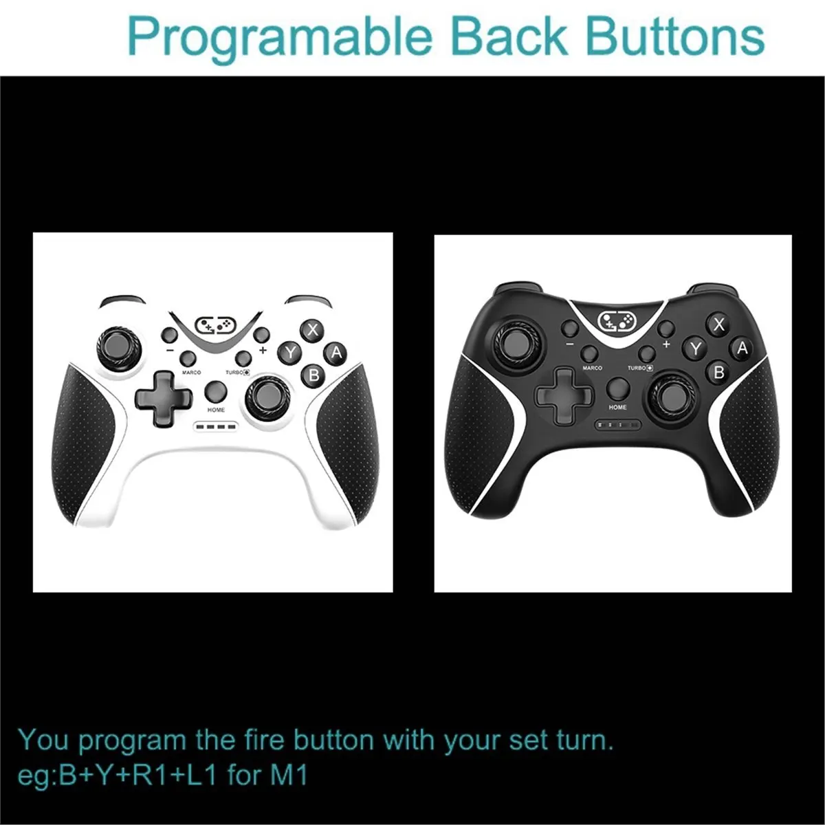 

Delighted- For Switch2 NS Pro Wireless Gamepad for Switch Lite OLED PC Android Continuous Vibrations Game Controller Black&White