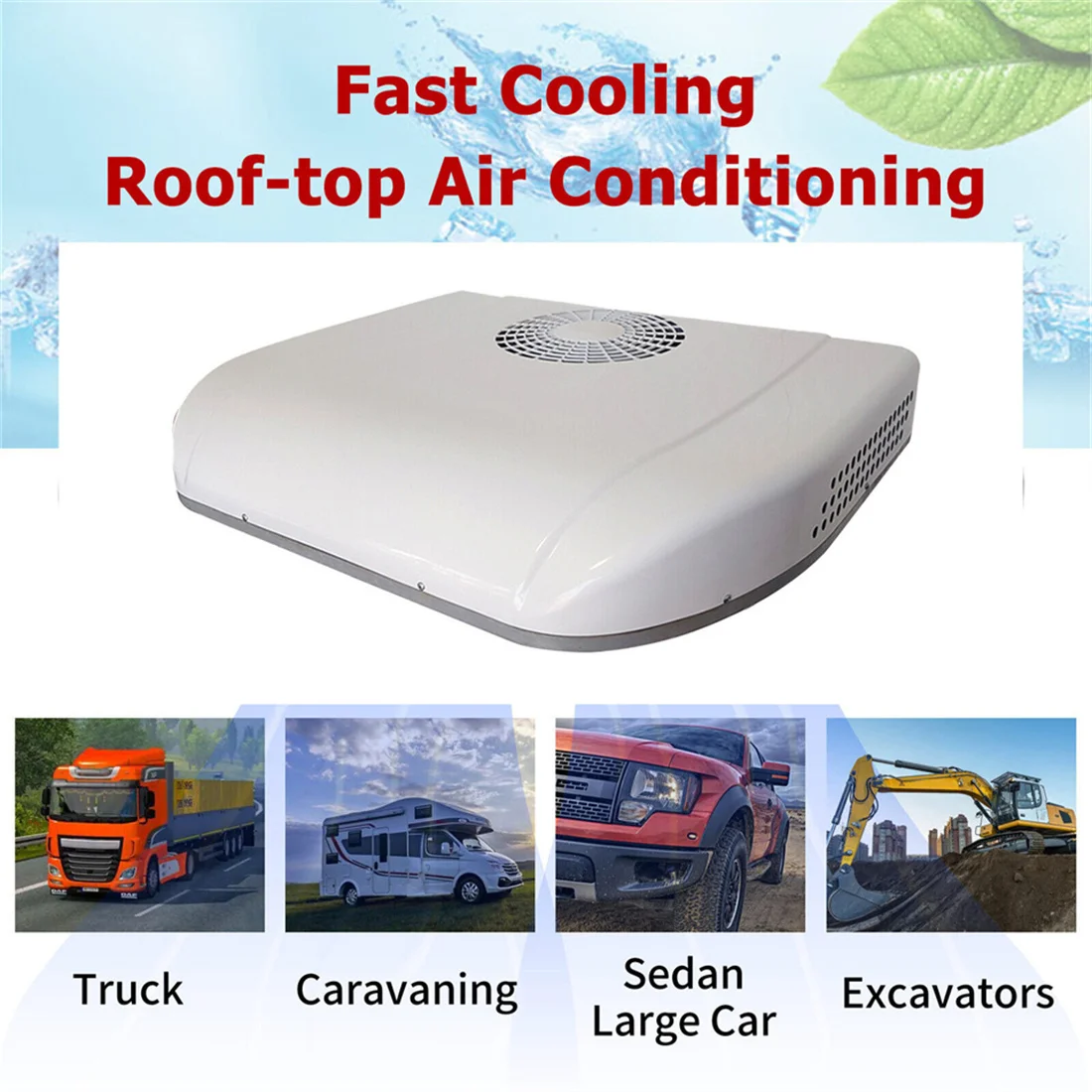 Aspligo Cool New Electric Air conditioner 12V Automotive Camper Van Parking Cooling Air Conditioner for RV Rooftop Caravan Bus