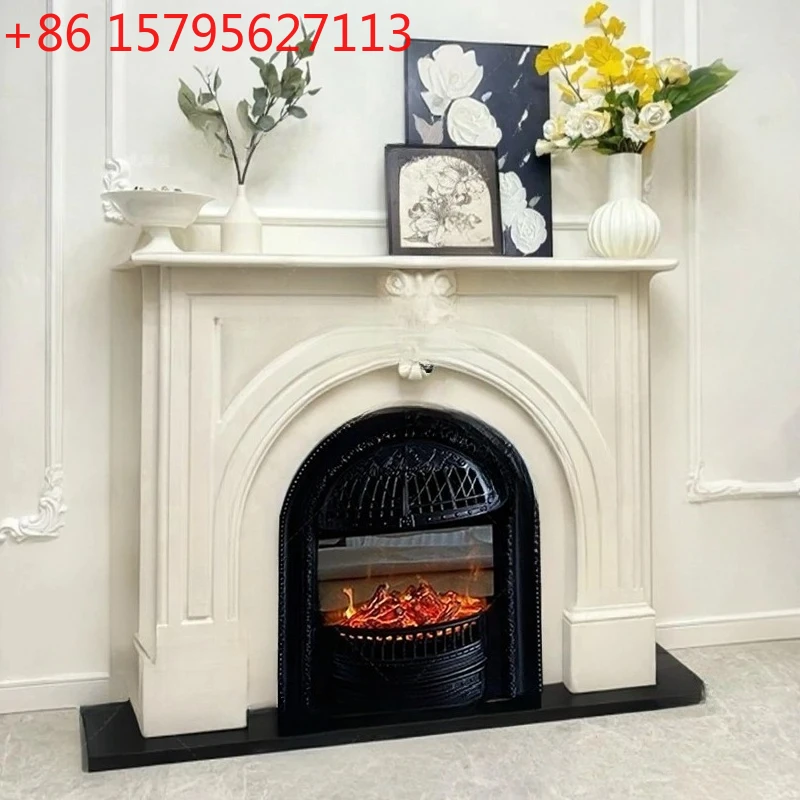 

Marble fireplace French vintage living room stone fireplace stone carving fireplace decoration