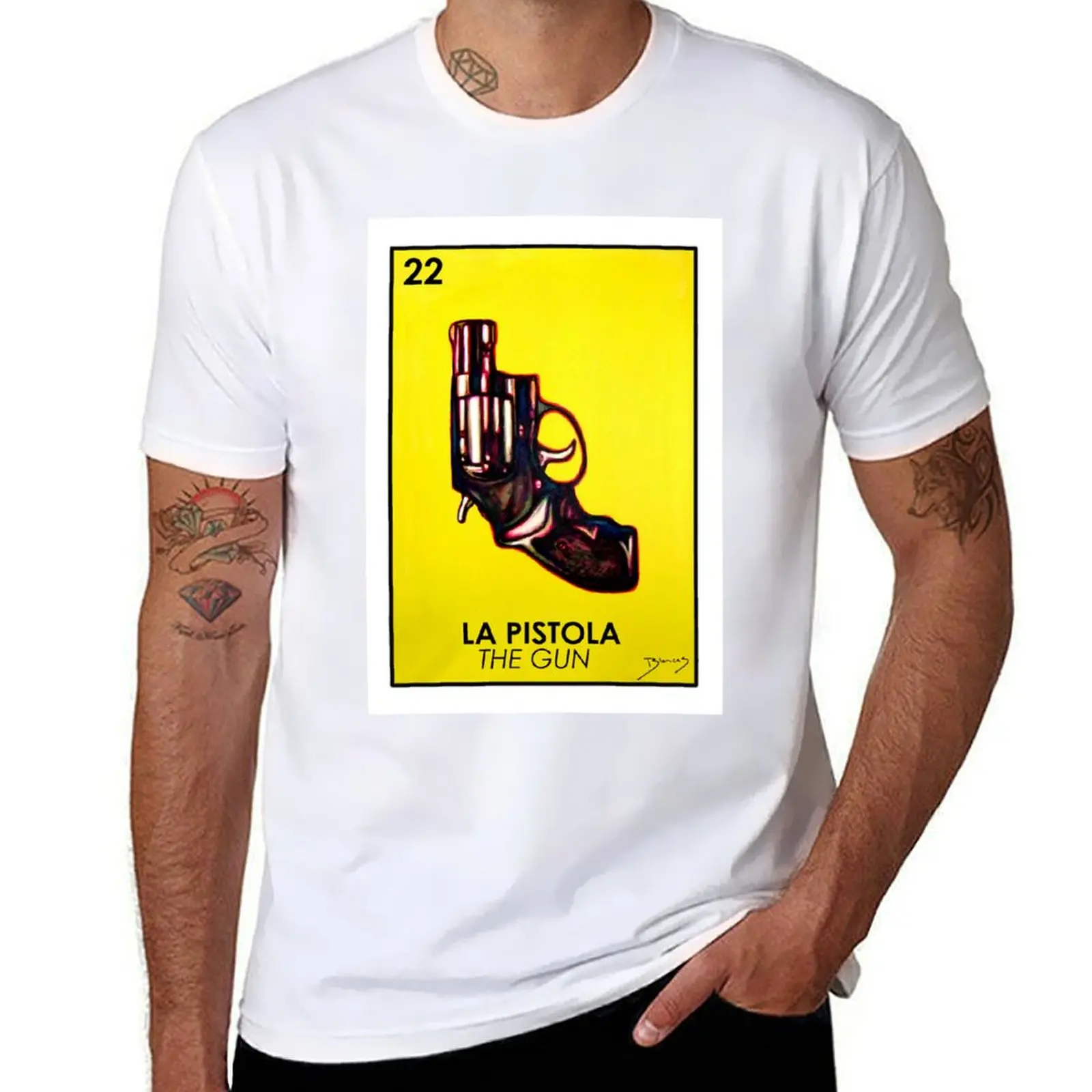 La Pistola - The Gun - Loteria T-Shirt vintage graphic tee anime clothes sublime designer t shirt men