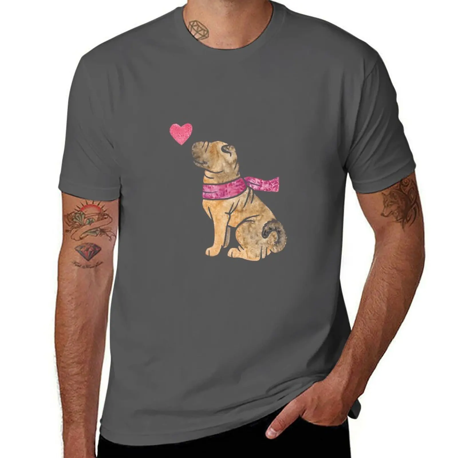 

Watercolour Shar Pei T-Shirt cotton t shirt pack man t shirt graphic t shirts cotton 100% T-Shirt
