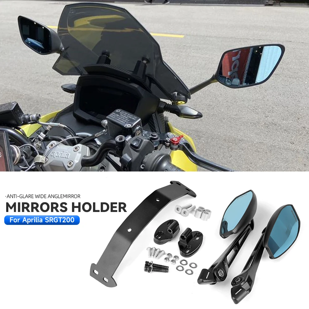 Motorcycle For Aprilia SR GT200 SR GT 200 srgt 200 Side Mirrors Bracket Kit Windshield Rearview Mirrors Holder Holder Adapter