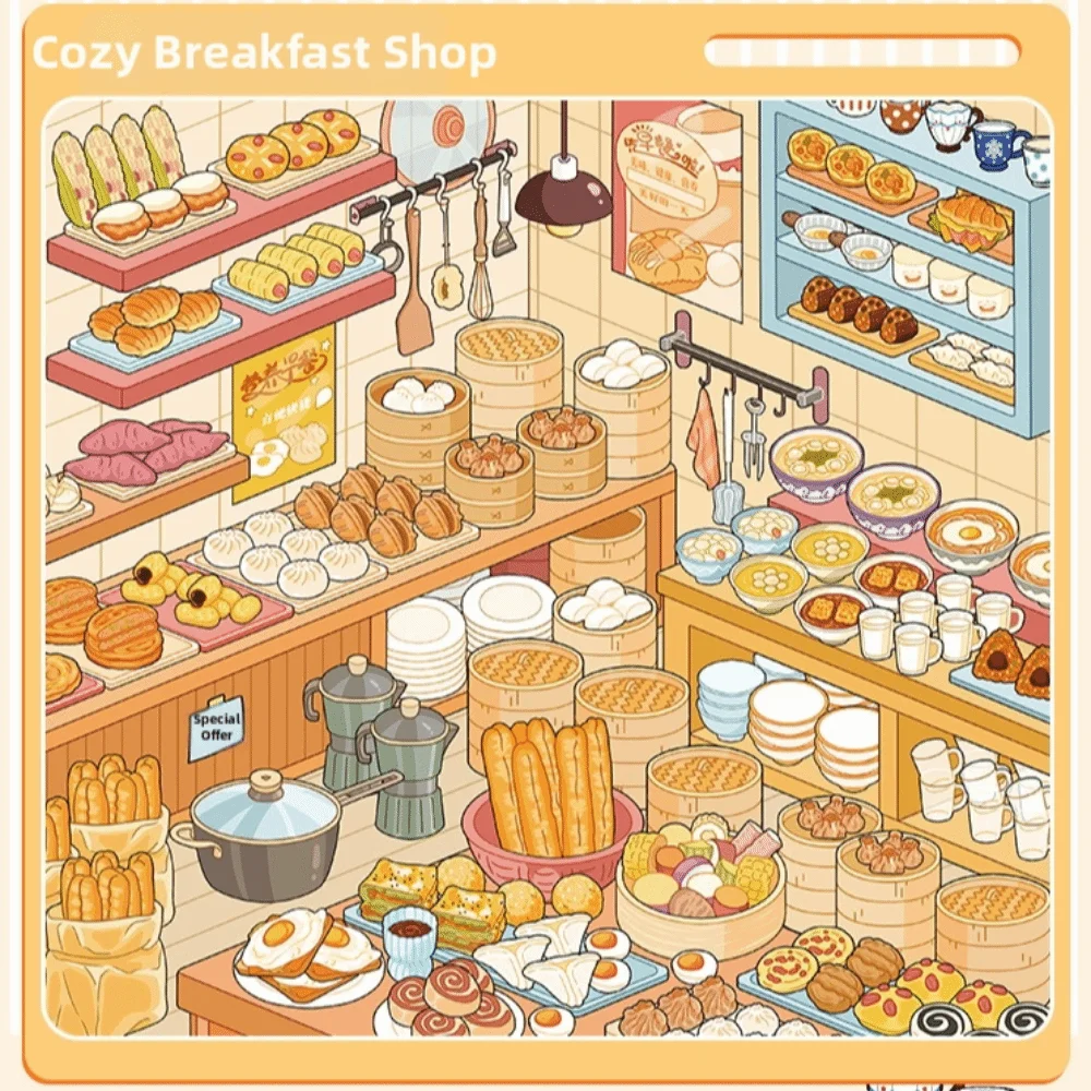 Shop Theme Miniature Scene Sticker 10 Scenes Stationery Scene Sticker Book Jewelry Clothing PET Die-cut DIY Stacking Sticker Kid