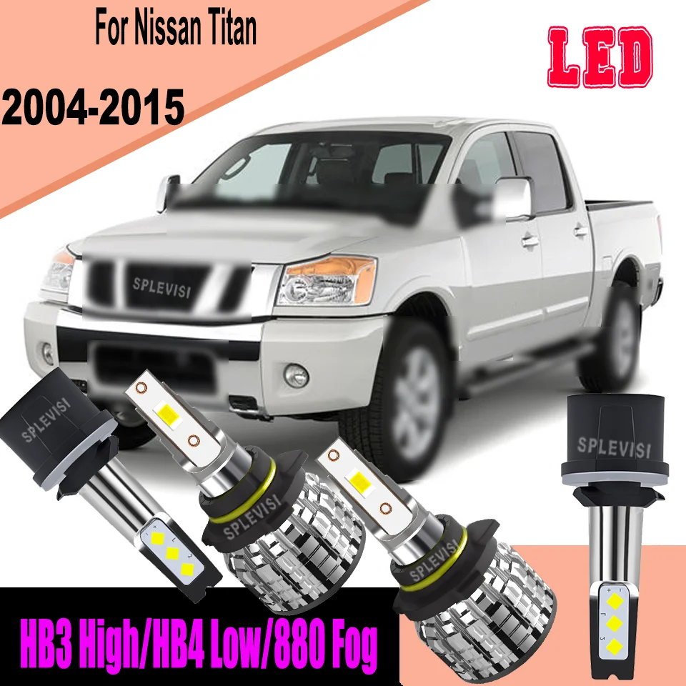 

Aluminum Housing - LED Headlight & Fog Light Bulbs For Nissan Titan 2004 2005 2006 2007 2008 2009 2010 2011 2012 2013 2014 2015