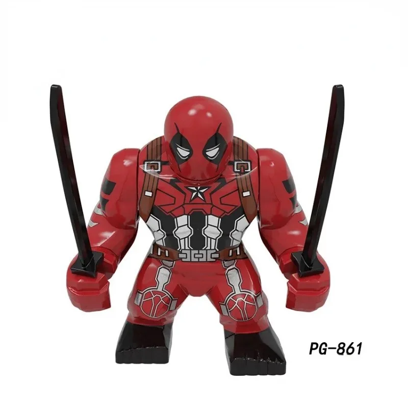 Bloques de construcción de superhéroes de Marvel, figura de acción de los vengadores, Deadpool, Lobezno, juguete de bloques de construcción, estatuilla, rompecabezas, regalo para niños