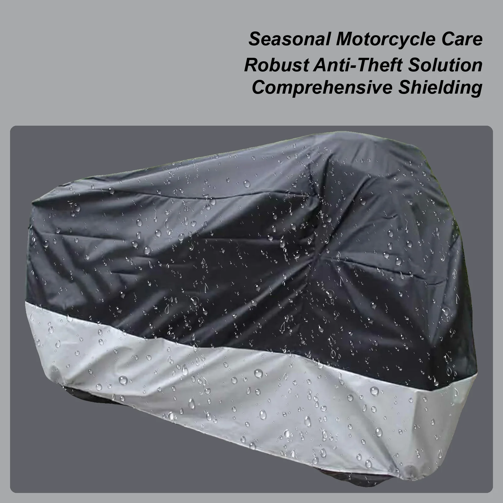 

Cover For Motorcycle Compact Waterproof Storage Cover All Season Windproof Storage Protector With Lock-Holes For Garage Parking