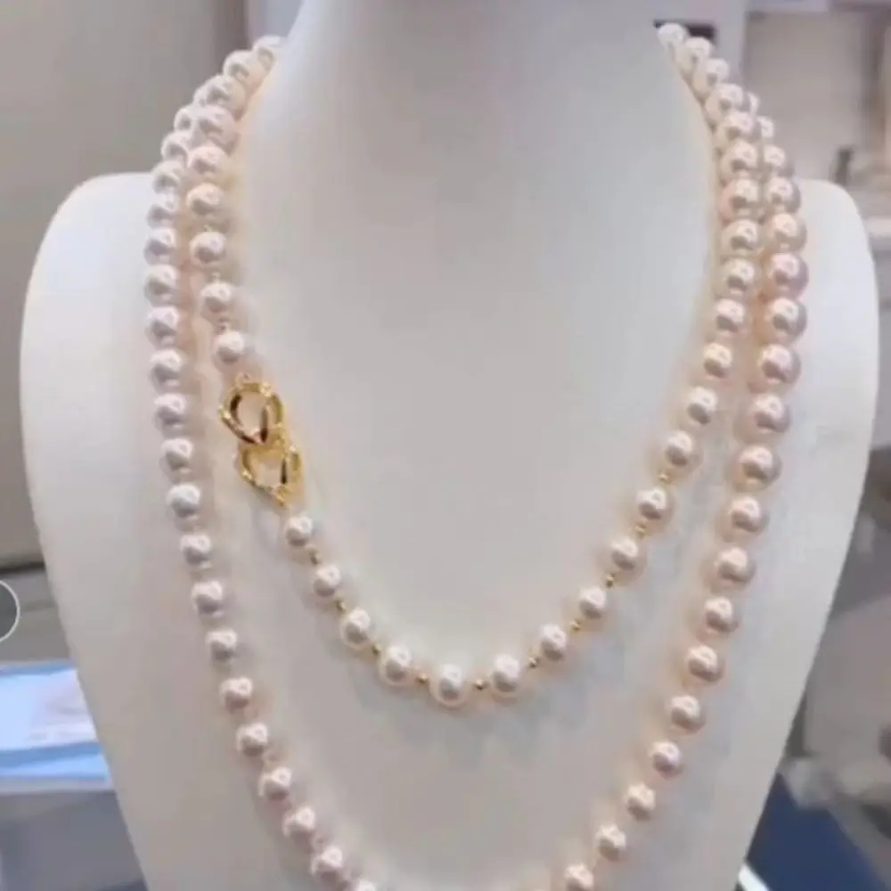 

Элегантное ожерелье из белого жемчуга Южных морей диаметром 8–9 мм, 35 дюймов, 925 s