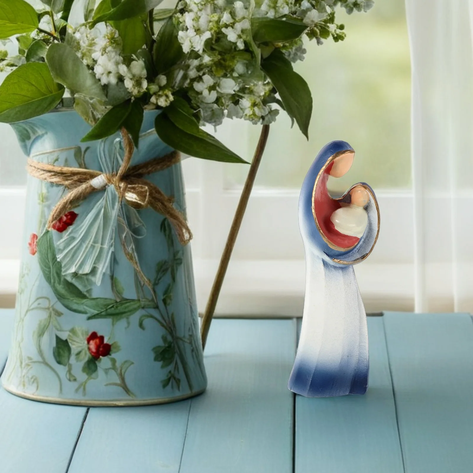 

Nativity Resin Sculpture Creative Jesus Birth Scene Decorative Religious Ornament Festive Home Table Decor Sculptures Home Decor