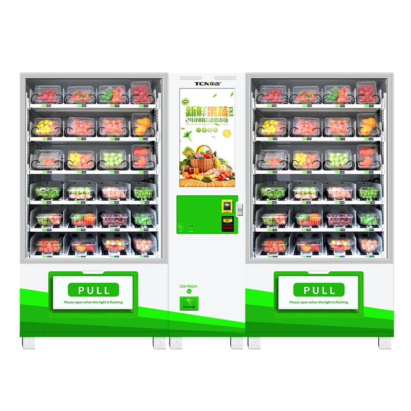 32 Inches Large Capacity Vending Salad And Egg Vending Machine with Double Elevator System