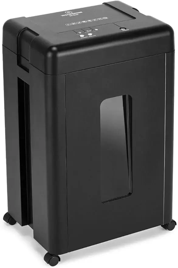 WOLVERINE 15-Sheet Super Micro Cut High Security Level P-5 Heavy Duty Paper/CD/Card Shredder for Home Office