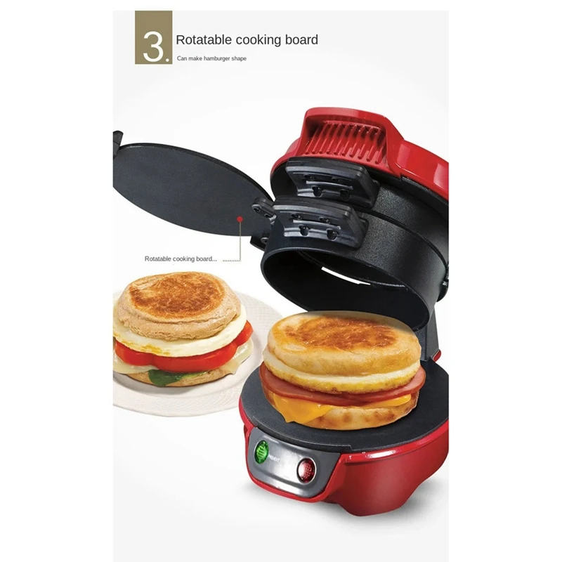 Burger Press Hamburger Patty Maker Non-Stick Multifunction Hamburger Omelette Steak Breakfast Sandwich Machine EU Plug Durable