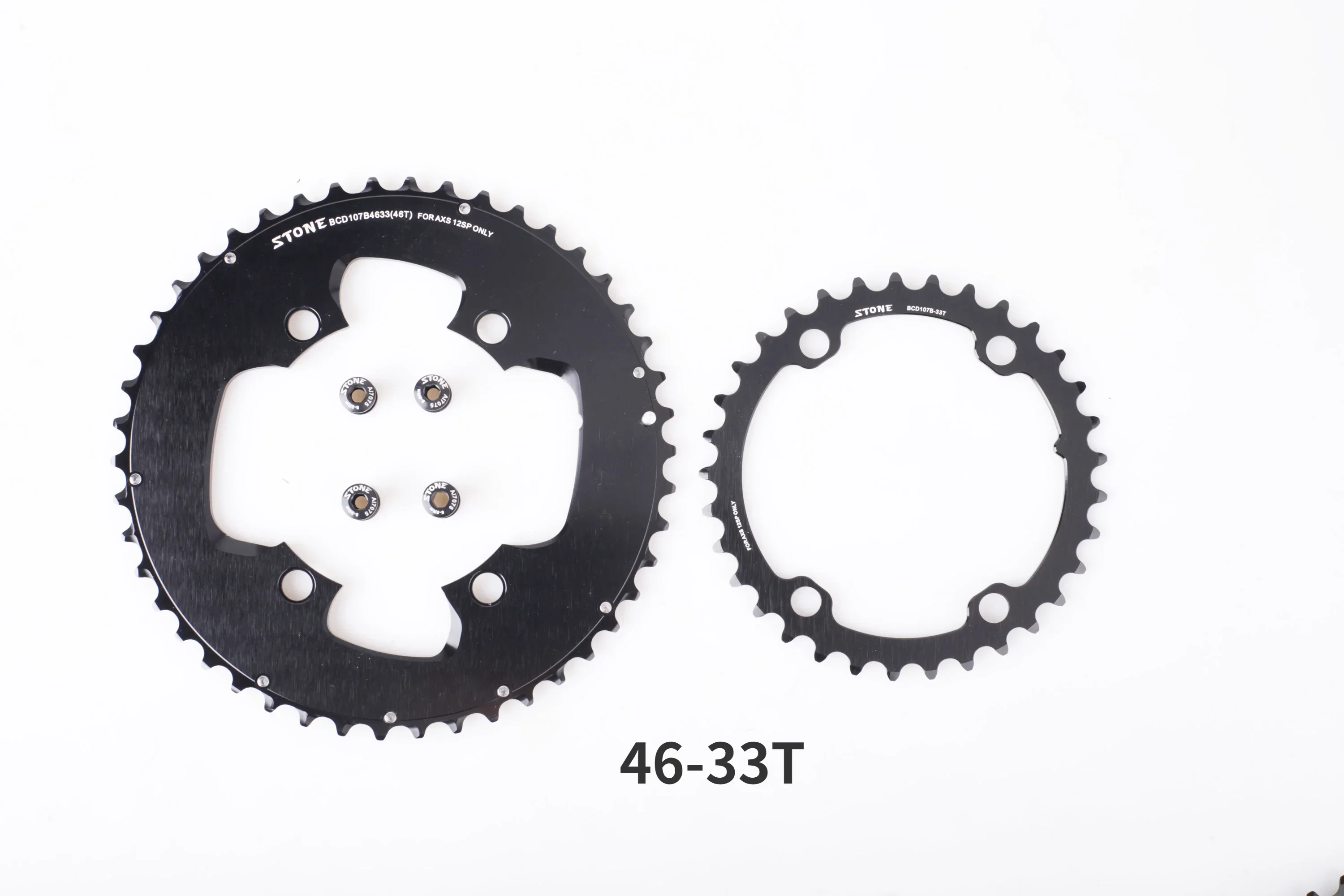STONE107BCD Bike Double Chainring Round 2X for FORCE ETAP Flattop AXS 12S 54T 41T 46T 48T 33T 35T 50T 37T 52T 39T 12 Speed