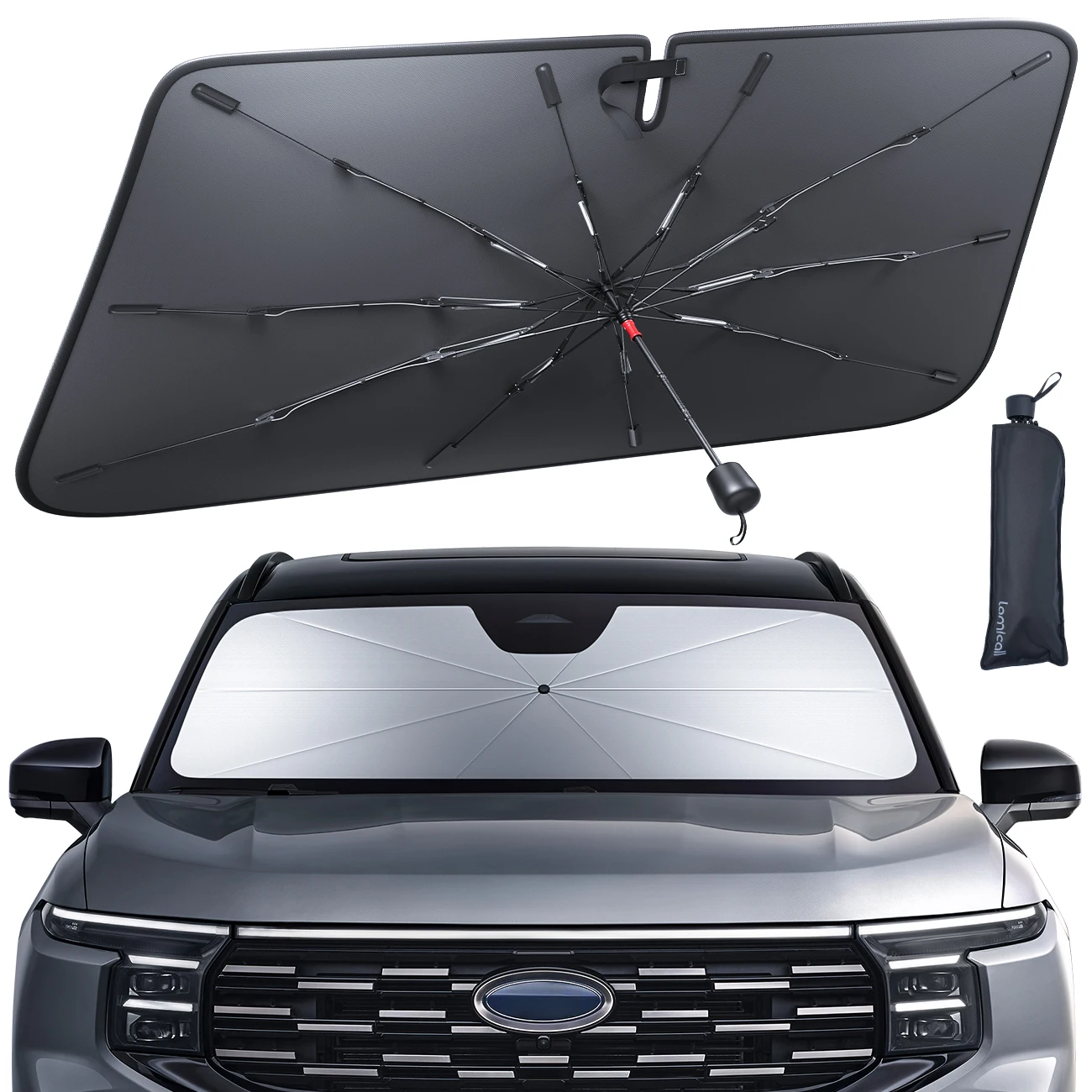 

Lamicall VHDS02-145 Umbrella-Style Front Sunshade UV and Heat Protection Windshield Shade for Tyota for Hnda and More for Cars