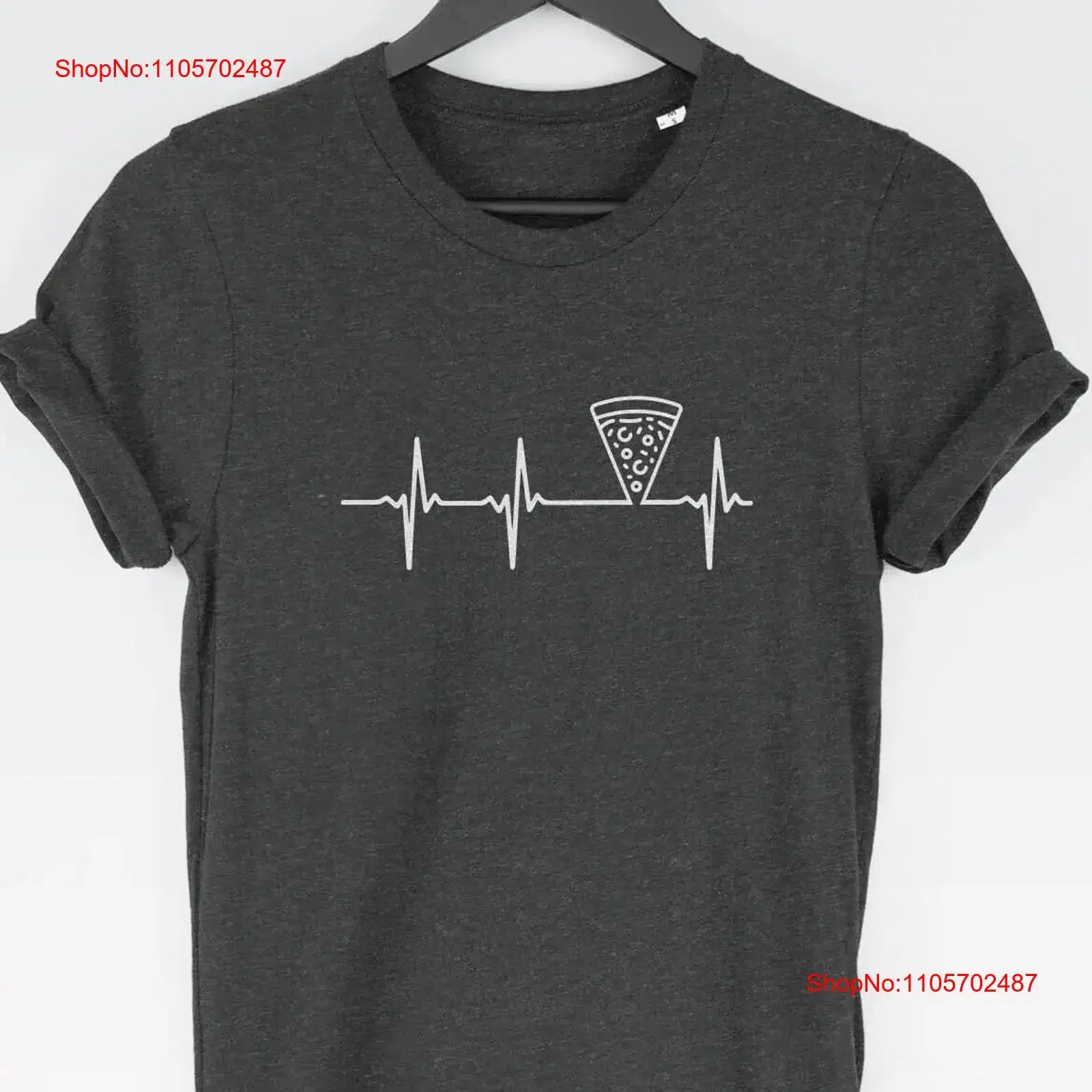Pizza Heartbeat T Shirt tee Heart Monitor lovers food funny gift for her vintage Washed Stylish Top For Everyday Wear Stretched