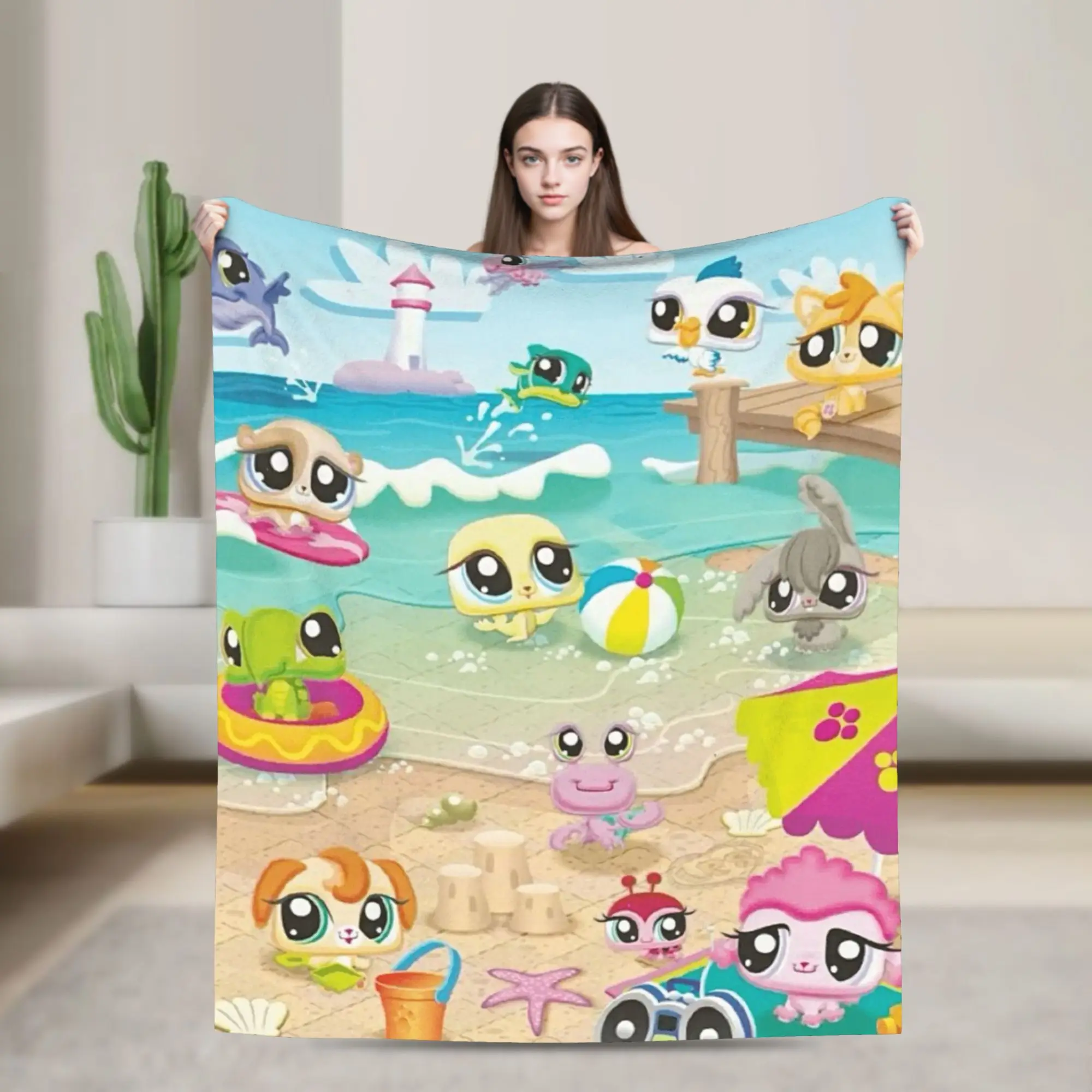 

Littlest Pet Shop Blanket Super Warm Comfortable Plush Throw Blanket For Child Couch Chair Sofa Bed Flannel Bedspread Bed Cover