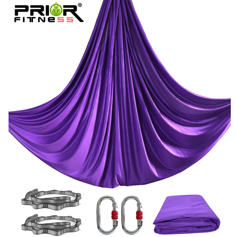 

4m Aerial Yoga Hammock Set Aerial Silks Fabric Include Carabiners Daisy Chain for GYM Home Outdoor Pilates Belt Swing