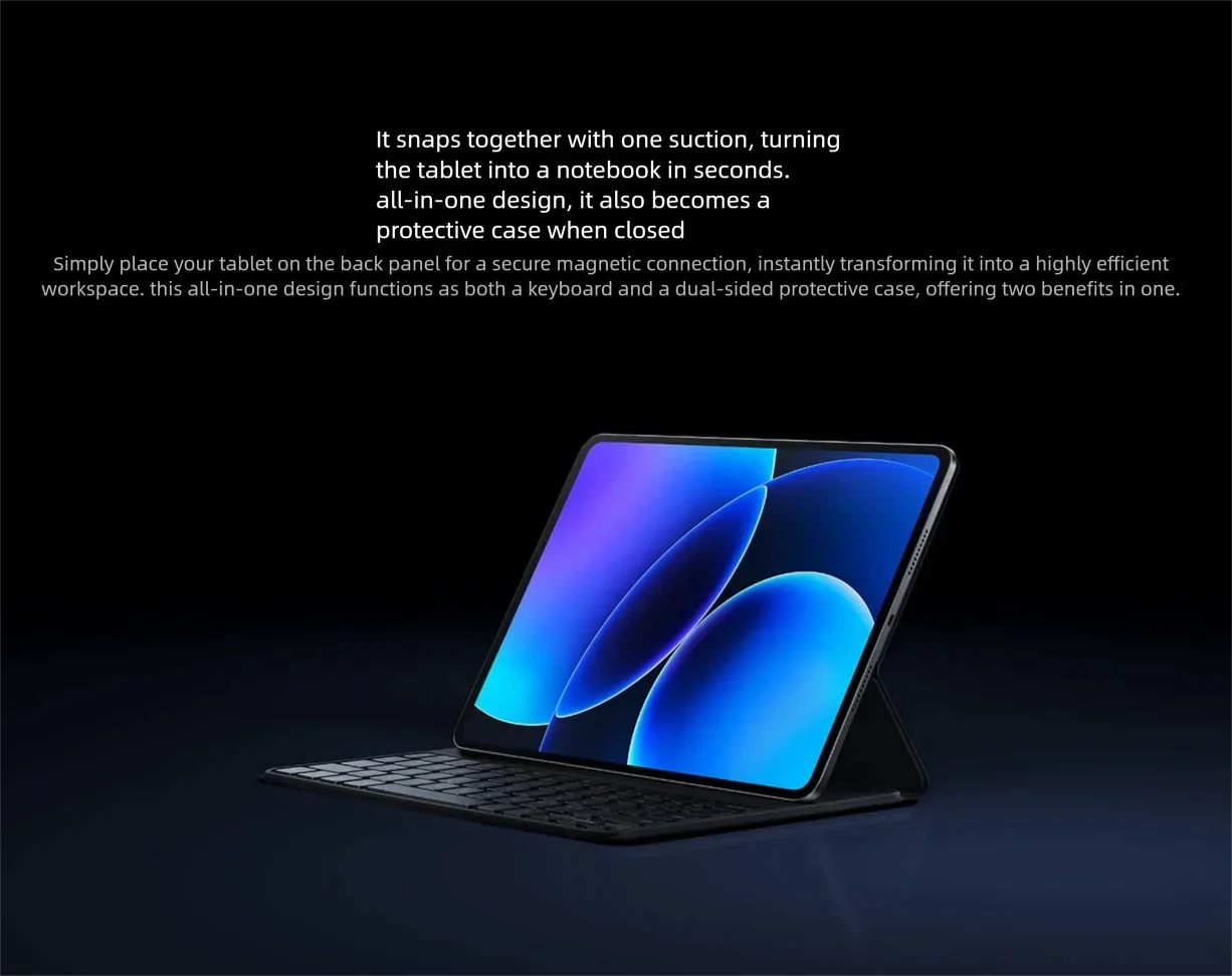 2026 New Original Xiaomi Pad 8 / 8 Pro Keyboard Case English 64-key For Mi Tablet 8 / 8Pro Magnetic Keyboard PU Protective Cover