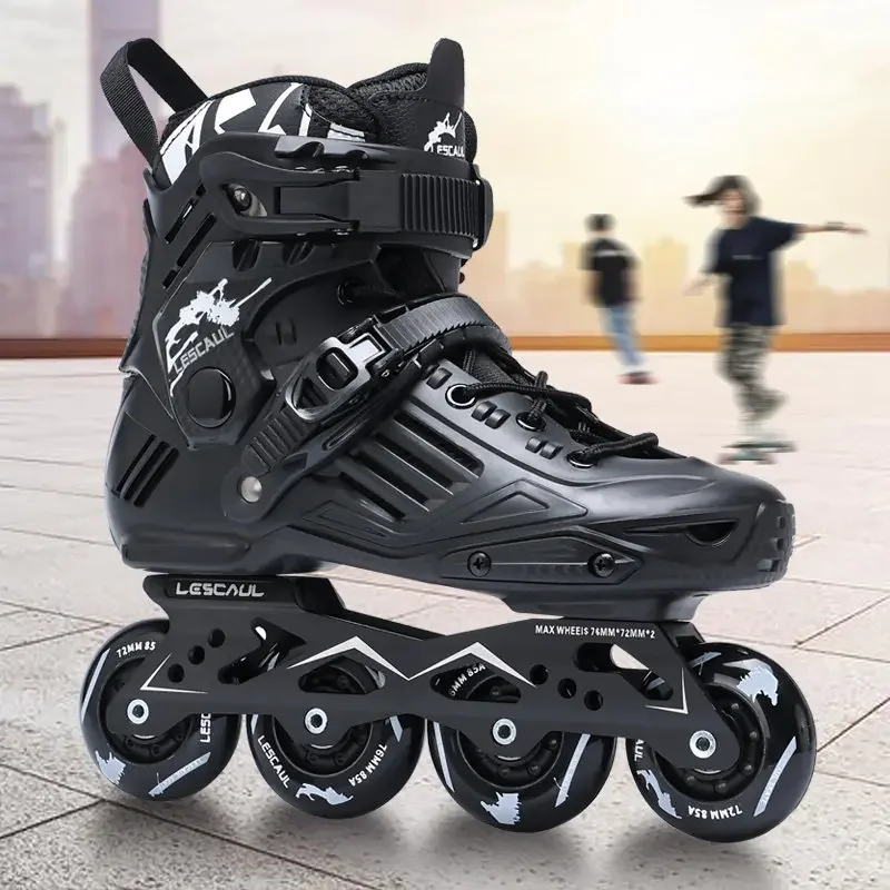 Professional Inline Skates for Adults Men Women, Outdoor Speed & Slalom Skating, 4-Wheel Design, Sizes 35–46