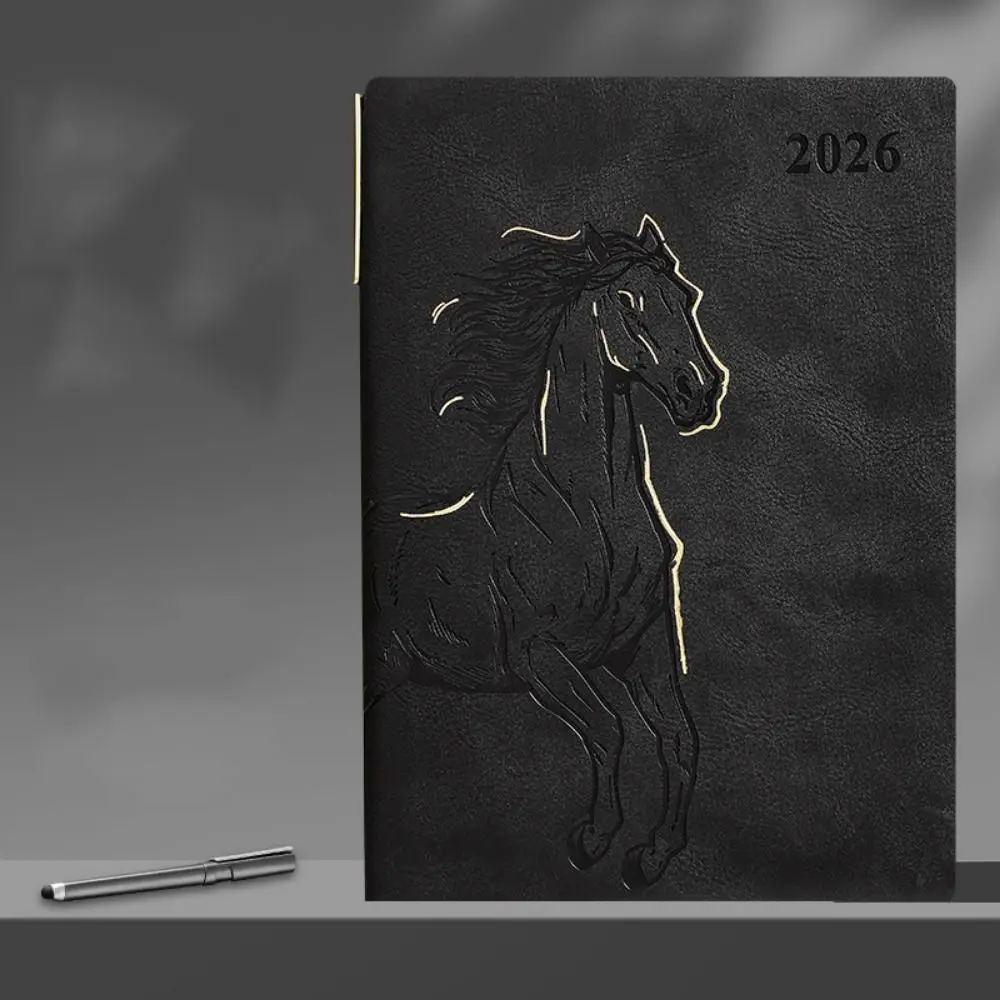 365 Days Per Day 2026 Schedule Notepad Year of The Horse Thickened a5 Agenda Planning Notebook Efficiency Portable