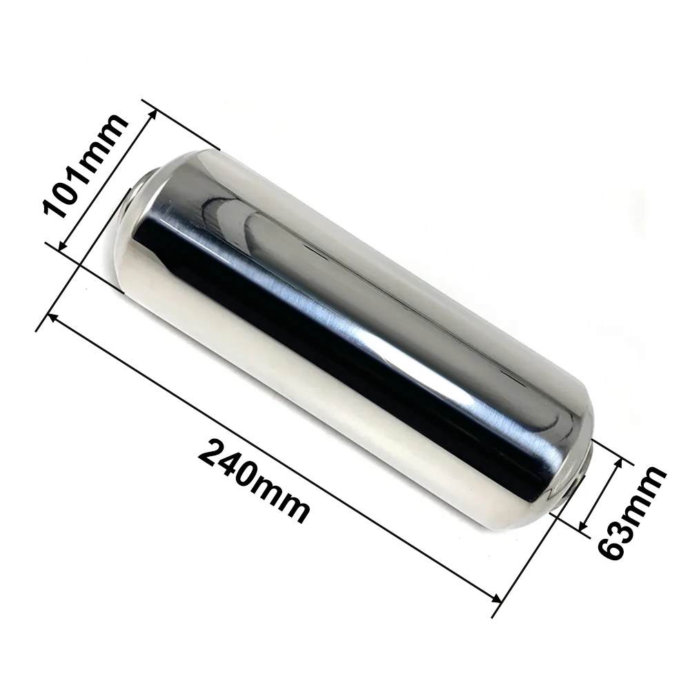 Performance Exhaust Resonator 63mm Inlet Outlet Muffler 304 Stainless Steel Spiral Surface Exhaust System DIY Car Accessories