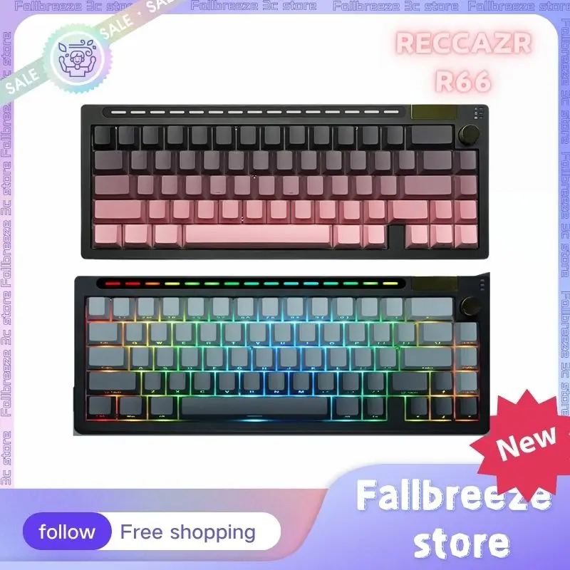 

RECCAZR R66 Gamer Mechanical Keyboard Bluetooth Wireless Keyboard Rgb Backlit Hot Swap Top Structure 3mode Gaming Keyboards