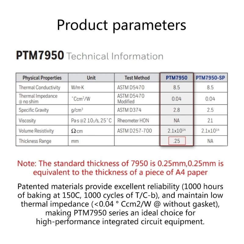 Honeywell- PTM7950 Thermal Pad 8.5W/mk For Computer Notebook GPU CPU Phase-change Heat Dissipation Silicone Pad Gasket