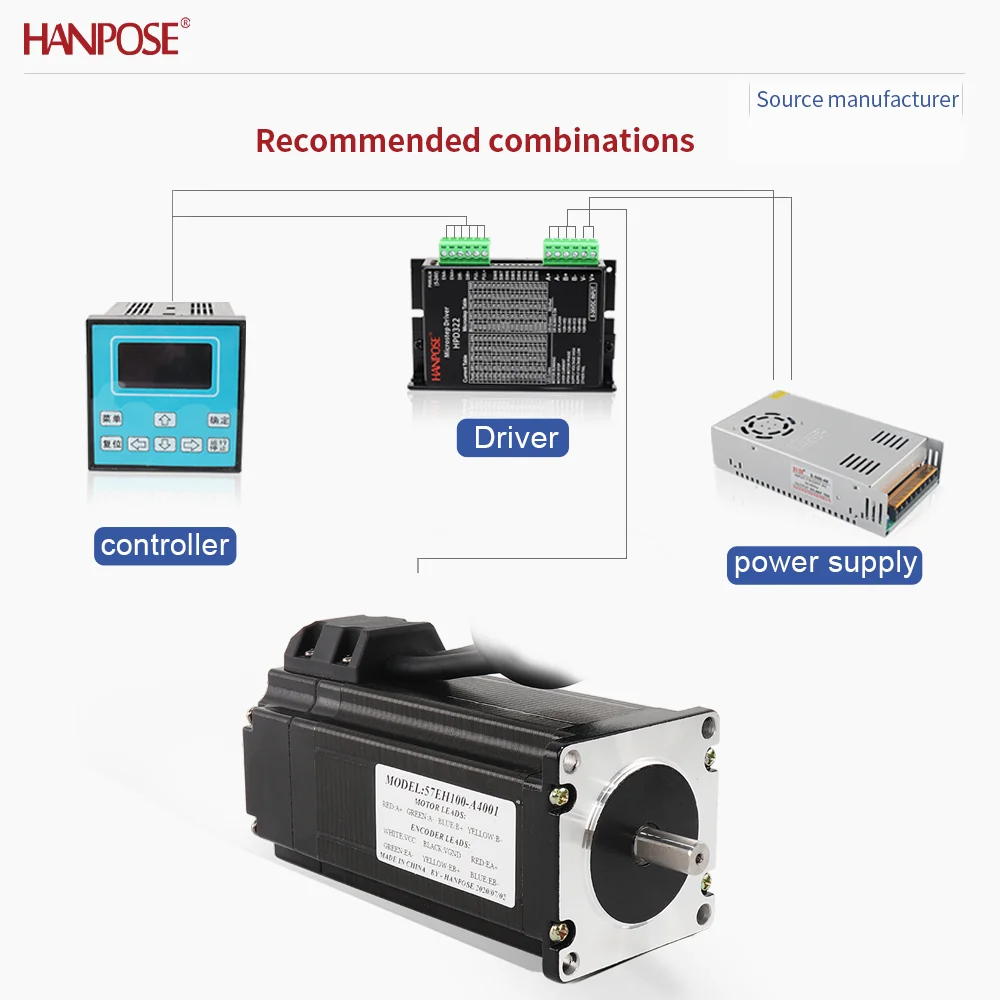 NEMA23 57EH100 4.0A 2.8V closed-loop stepper motor real-time coordinate reading, no step loss, stable operation