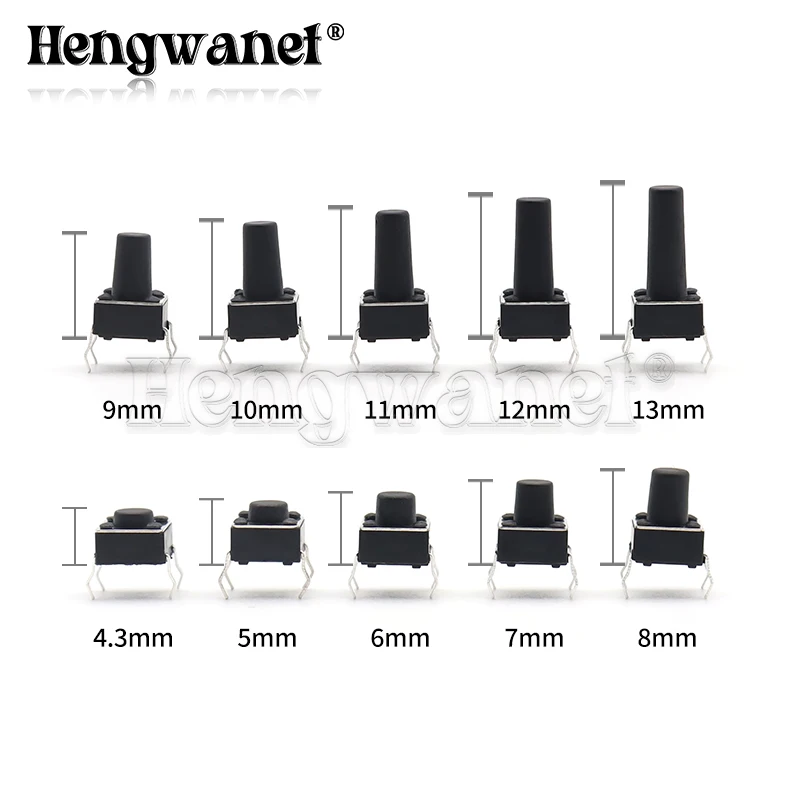 100/180/200PCS 6x6mm Micro Push Tact Switch Kit 6x6 Mini tactiele Toggle Touch Button PCB Momentary 4pin Drukknop