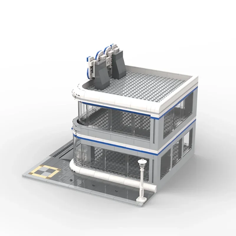 Moc-Bloque de construcción de estacionamiento de velocidad, modelo de tecnología, montaje de bricolaje, piso Extra, Modular, vista de la calle, juguete, regalo de vacaciones