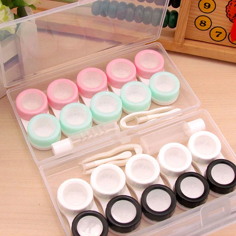 5 Paar Kontaktlinsenbehälter für Augen, Kontaktlinsenbox für Damen, Reisen, Kontaktlinsenbehälter, Einweichenbehälter, Linsenbox für Schönheitsschüler