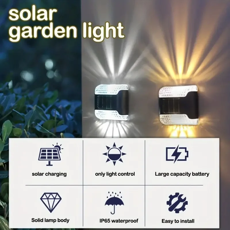 4pc Solar Wall Light: Outdoor LED Entrance Light, Waterproof, Garden Decor, Smart Light-controlled Induction, for Courtyard, Bal