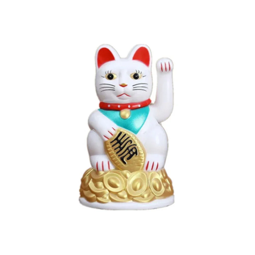 4.5/6.5Inch Chinese Lucky Waving Cat Beckoning Maneki Neko Gold Fortune Office Home Decoration Art DIY