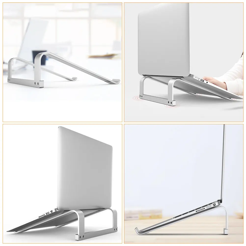 1Pcs Sturdy Aluminum Alloy Laptop Stand Portable Elevated Rack Anti-Overheat Ergonomic Angle Support for Notebook Computer