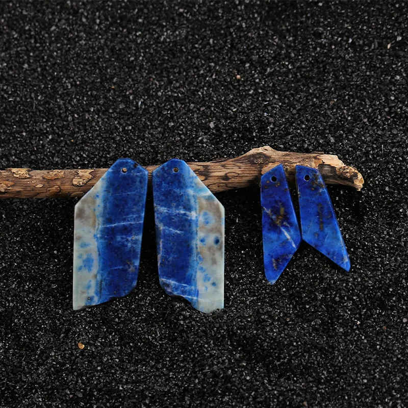 B&F Handmade Nugget Lapis Lazuli Pendants Beads, Genuine Natural stones beads, Unique Stones for jewelry & DIY Earring Beads