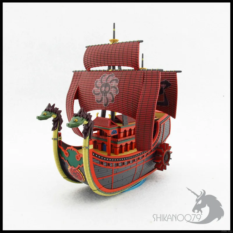 Bandai Original One Piece GRAND SHIP COLLECTION Anime Figure Commomoratlve FILM RED Anime Action Figure Assemble Toys Children