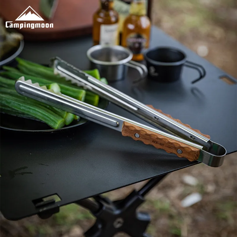 

MS-40 Thickened 304 Stainless Steel Solid Wood Handle Barbecue Clip Long Fried Steak Barbecue Clip Food Clip