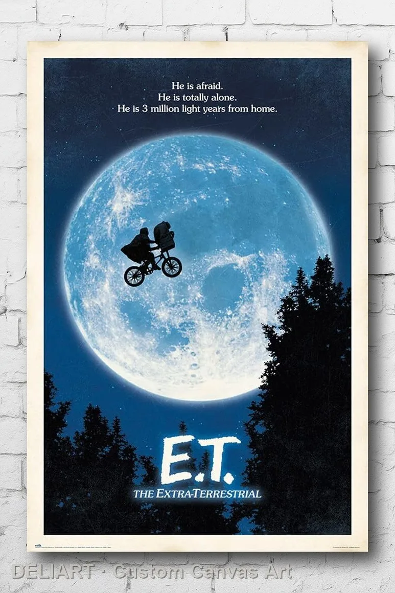 

ET - CLASSIC Canvas Movie Poster Custom Size Available Room Decoration Home Decor Wall Art
