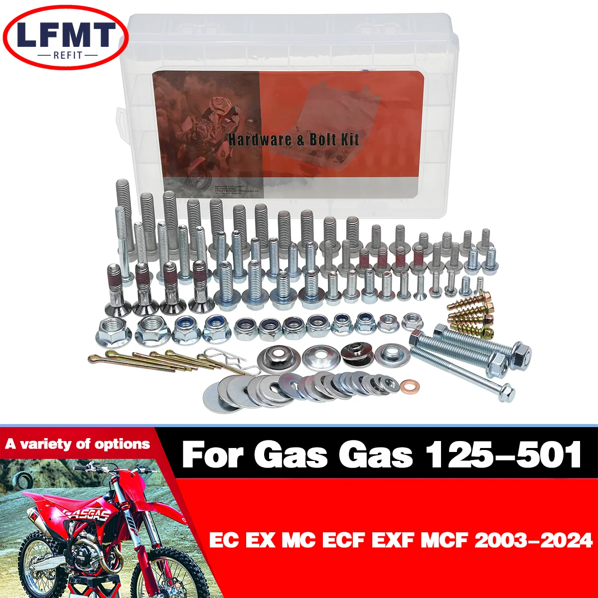 

Emergency repair screw bolt kit For GasGas 125 150 250 350 450 501 EC EX MC ECF EXF MCF EC-F EX-F MC-F 2003-2025 Motocross parts